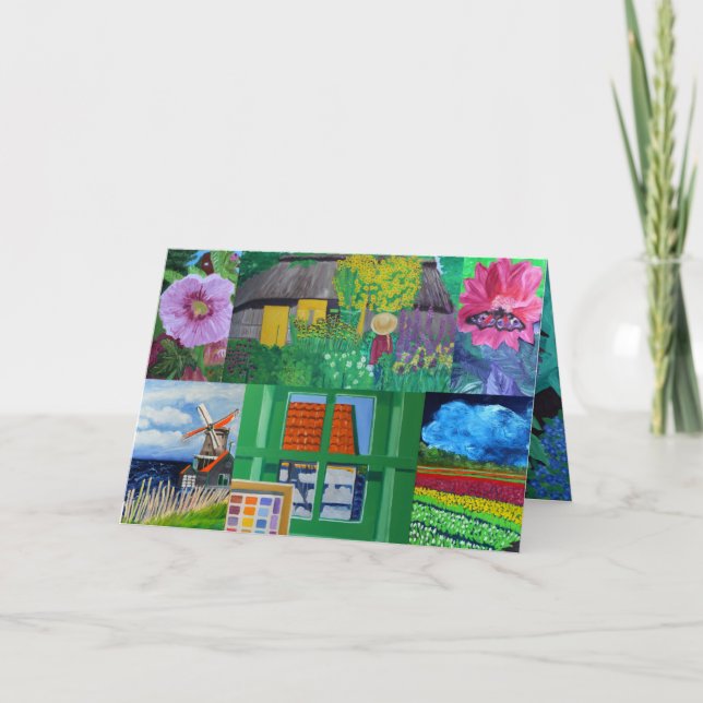 Reise-Blumen-Kunst-Weihnachtskarte Feiertagskarte (Vorderseite)