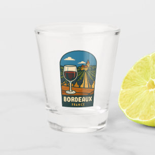 Reise Bordeaux Frankreich Weinberg Retro Antikstil Schnapsglas