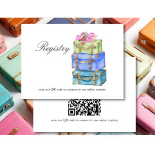 Reise Brautparty QR-Code für Geschenkliste Begleitkarte