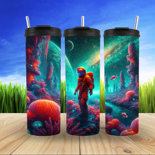 Reise des Astronauten durch die Alien Thermosbecher