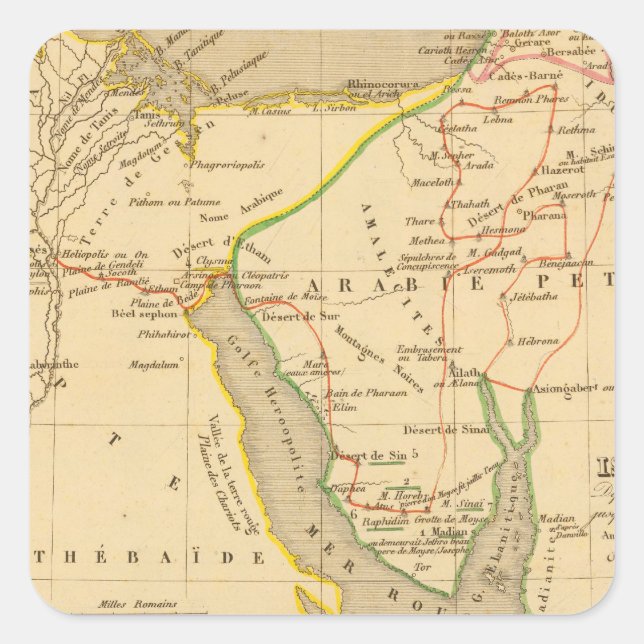 Reise-DES-Israelite depuis leur Ausfall d'Egypte Quadratischer Aufkleber (Vorderseite)