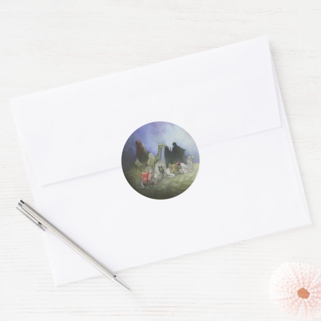Reise des Magi-Sticker Runder Aufkleber (Umschlag)