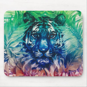 Reise Dschungel Wilde Tiger Laubwerk Tropische Blä Mousepad