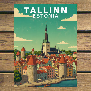 Reise durch das historische Tallinn Estland Mittel Postkarte