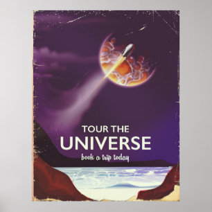Reise durch das Universum Vintage-Science-Fiction- Poster