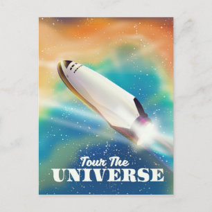 Reise durch das Weltraum-Kunstwerk des Universums. Postkarte