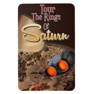 Reise durch die Ringe des Saturn Reiseplakat. Magnet