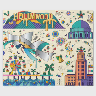 Reise durch die USA, Allegorie von Los Angeles Geschenkpapier