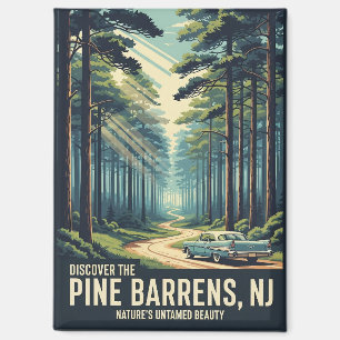Reise durch die Vintage Pine Barrens in New Jersey Magnet