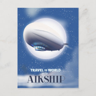 Reise durch die Welt mit dem Flugzeug Postkarte