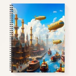 Reise durch Steampunk City Notizbuch