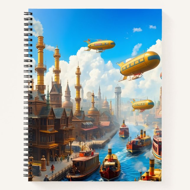 Reise durch Steampunk City Notizbuch (Vorderseite)