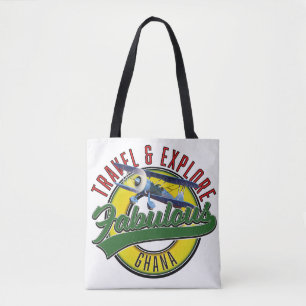 Reise erkunde fabelhaftes Ghana Logo Tasche