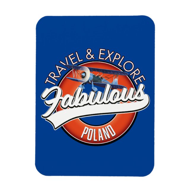 Reise erkunde fantastisches Polen Logo Magnet (Vertikal)