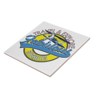 Reise erkunden fabelhaftes Seychelles Logo Car Mag Fliese