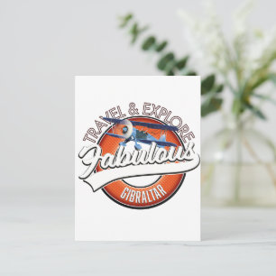 Reise erkunden Sie das fabelhafte Gibraltar-Logo Postkarte