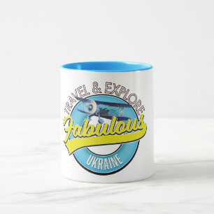 Reise erkunden Sie das fabelhafte Ukraine-Logo Tasse