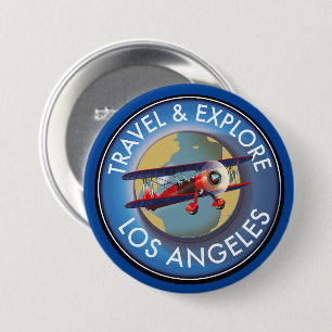 Reise Erkunden Sie das Logo von Los Angeles Button