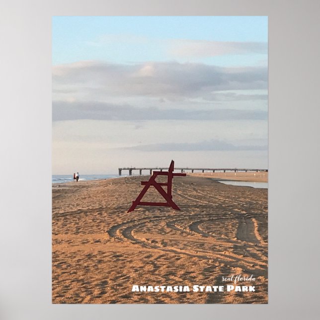 Reise-  | Florida - Anastasia Beach Red Chair Poster (Vorne)
