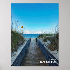 Reise- | Florida - Warnflagge, Cape San Blas Poster