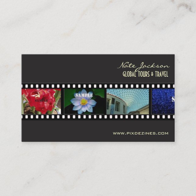 REISE/FOTO-PORTFOLIO-TEMPLATE / FILMSTREIFEN VISITENKARTE (Vorderseite)