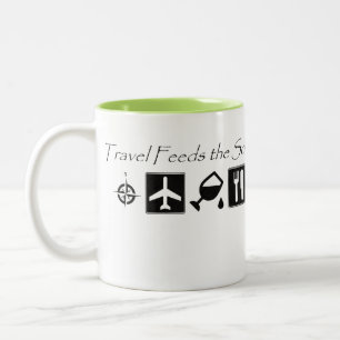 Reise füttert das Soul - Kaffee-Tasse Zweifarbige Tasse
