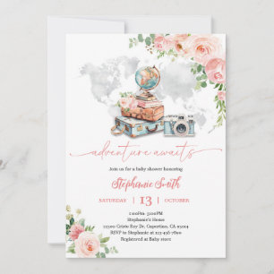Reise Globus Karte Baby Shower Party