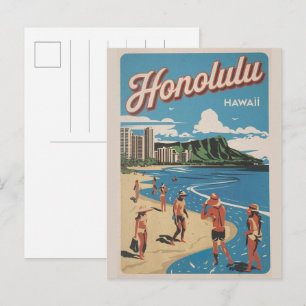 Reise-Honululu-Hawaii-tropische Strandgeschenke Postkarte