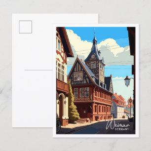 Reise-Illustration Weimar Deutschland Vintage Postkarte