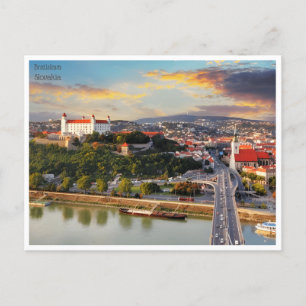 Reise im Retro-Stil Bratislava Slowakei Slowaquie Postkarte