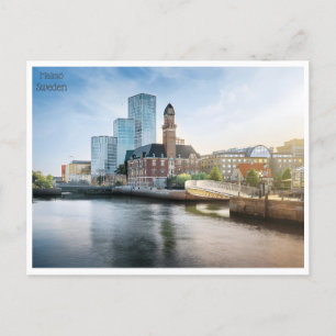 Reise im Retro-Stil Malmö Schweden Suède Tourismus Postkarte
