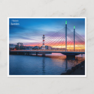 Reise im Retro-Stil Malmö Schweden Suède Tourismus Postkarte