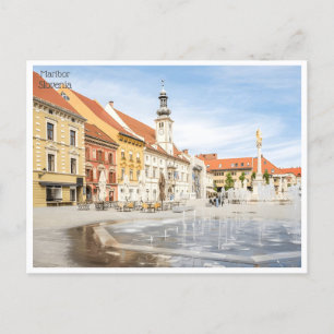 Reise im Retro-Stil Maribor Slowenien Slovénie Postkarte
