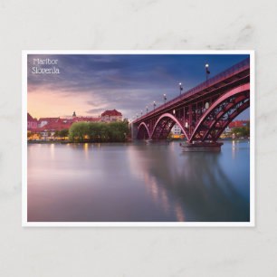 Reise im Retro-Stil Maribor Slowenien Slovénie Postkarte