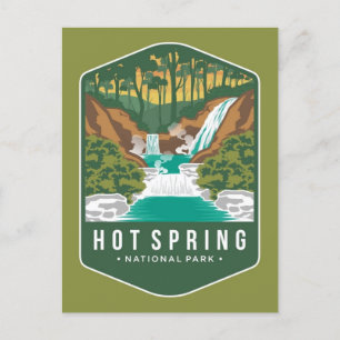 Reise im Retro-Stil zu Hot Springs USA Nationalpar Postkarte