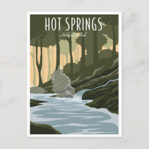 Reise im Retro-Stil zu Hot Springs USA Nationalpar Postkarte