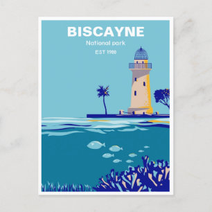 Reise im Retro-Stil zum Biscayne-Nationalpark Postkarte