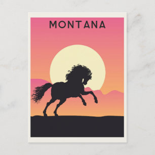 Reise im Stil der alten Zeit in Montana, Pferd, Be Postkarte