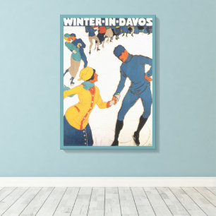 Reise im Stil der Vergangenheit, Art Deco, Winter  Leinwanddruck