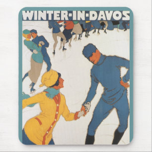 Reise im Stil der Vergangenheit, Art Deco, Winter  Mousepad