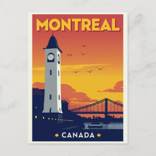 Reise im Stil der Vergangenheit nach Montreal Postkarte