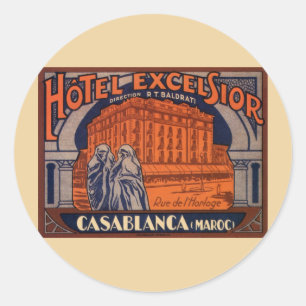 Reise im Stil vergangener Zeiten, Casablanca in Ma Runder Aufkleber