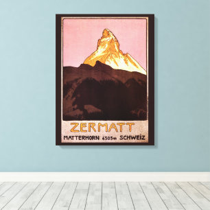 Reise im Stil vergangener Zeiten, Matterhorn, Schw Leinwanddruck