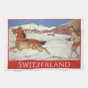 Reise im Stil vergangener Zeiten, Winter in Engadi Geschirrtuch