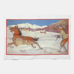Reise im Stil vergangener Zeiten, Winter in Engadi Geschirrtuch