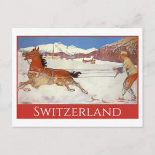 Reise im Stil vergangener Zeiten, Winter in Engadi Postkarte