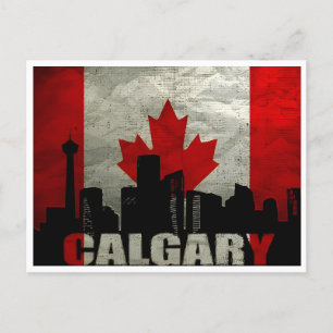 Reise im Vintage-Stil Calgary Alberta Kanada Edmon Postkarte