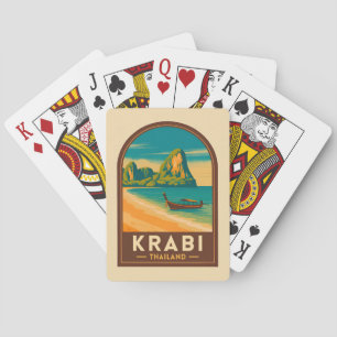 Reise im Vintage-Stil Krabi Thailand Railay Beach  Spielkarten