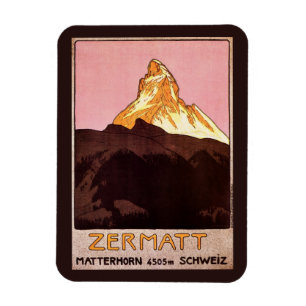 Reise im Vintage-Stil, Matterhorn, Schweiz Magnet