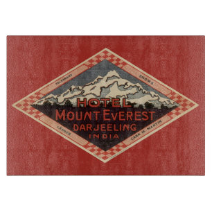 Reise im Vintage-Stil, Mount Everest, Darjeeling I Schneidebrett